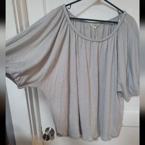 Max Studio London Light Gray Boho Peasant Tunic
